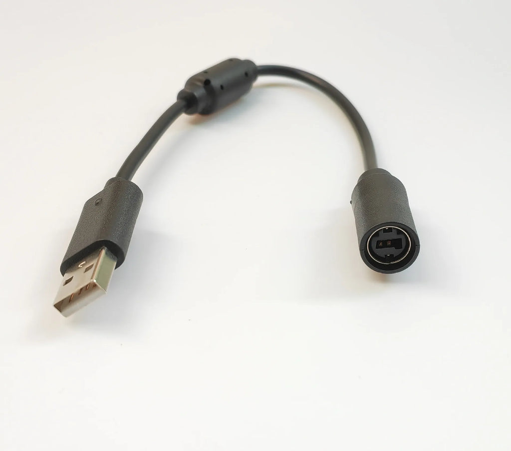 XBOX360 USB conversion wire made of PVC, 23cm length, black colour with controller connector