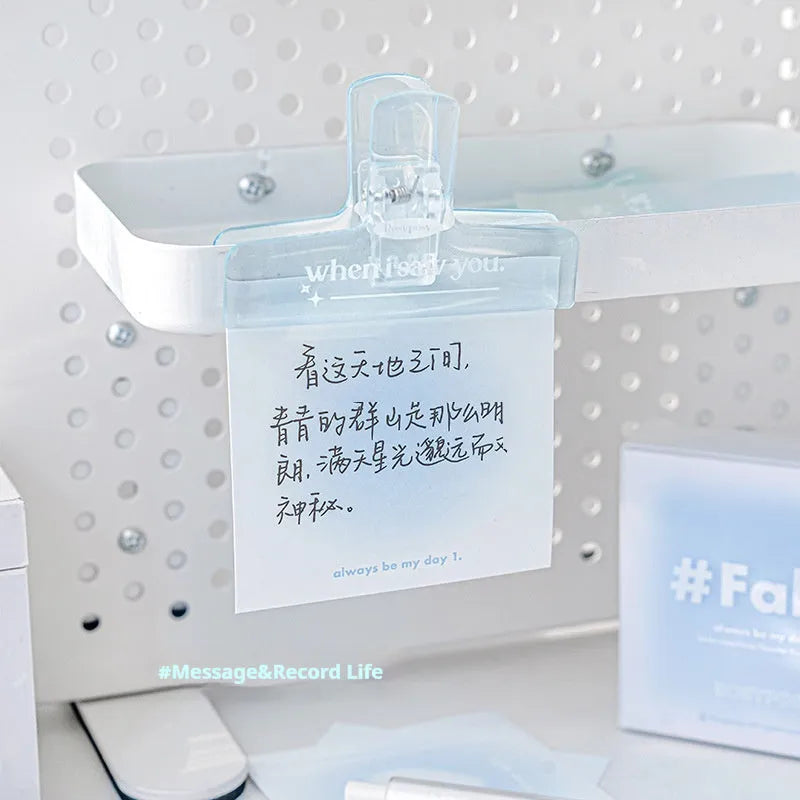 Square 70mm gradient parchment inner notepad brick with sticky notes, notes, and parchment paper in blush, green, purple, or blue.