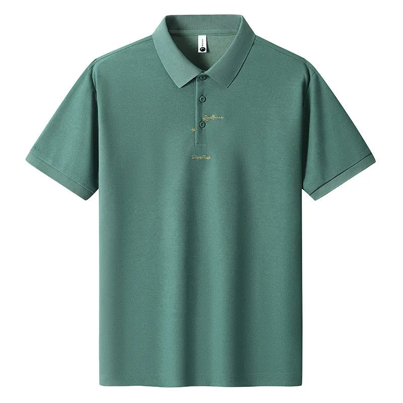 Men's loose fit casual cotton t-shirt shown in multiple colours including green, pink, and khaki.