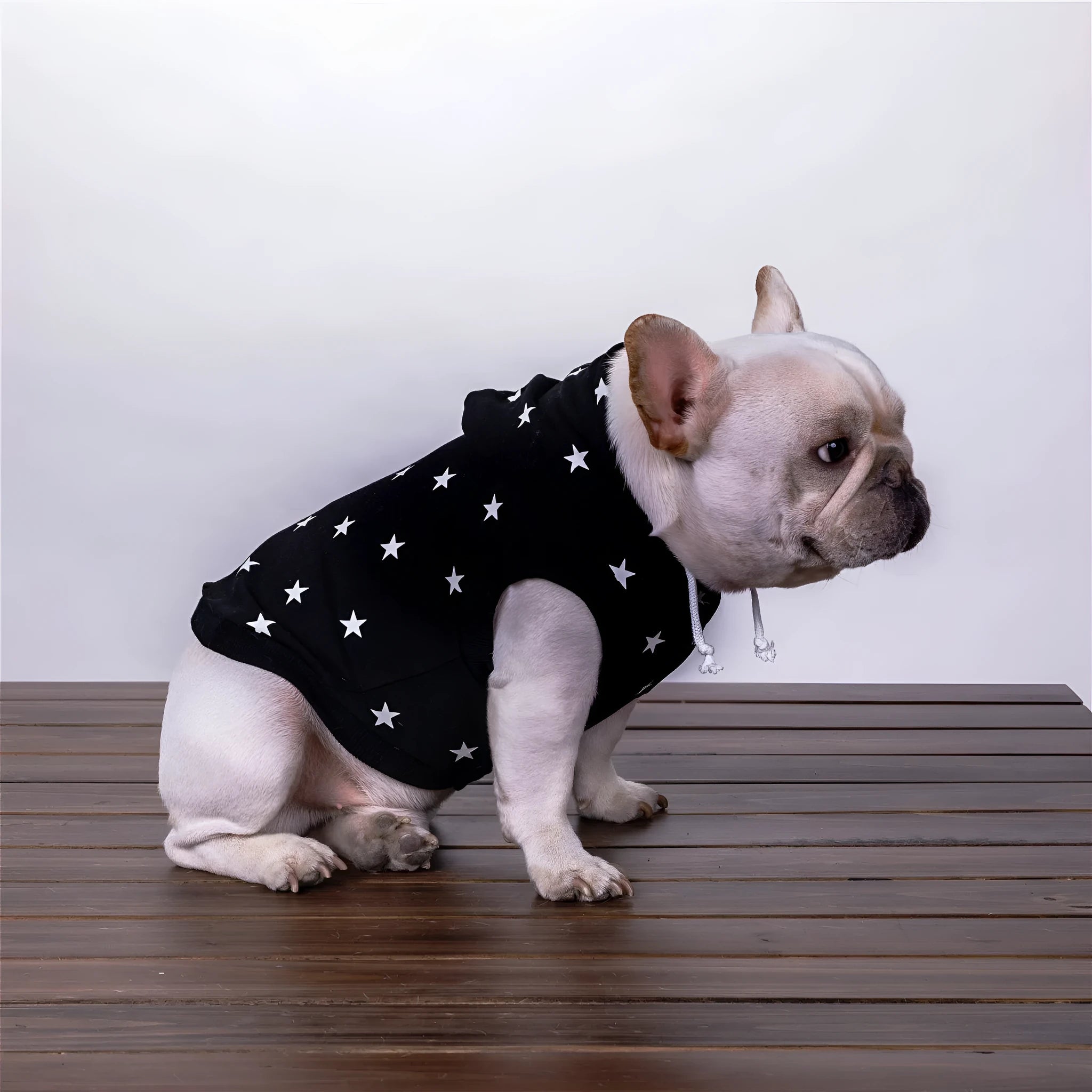 Black printed cotton casual sweater for dogs and cats available in sizes XS to XXL