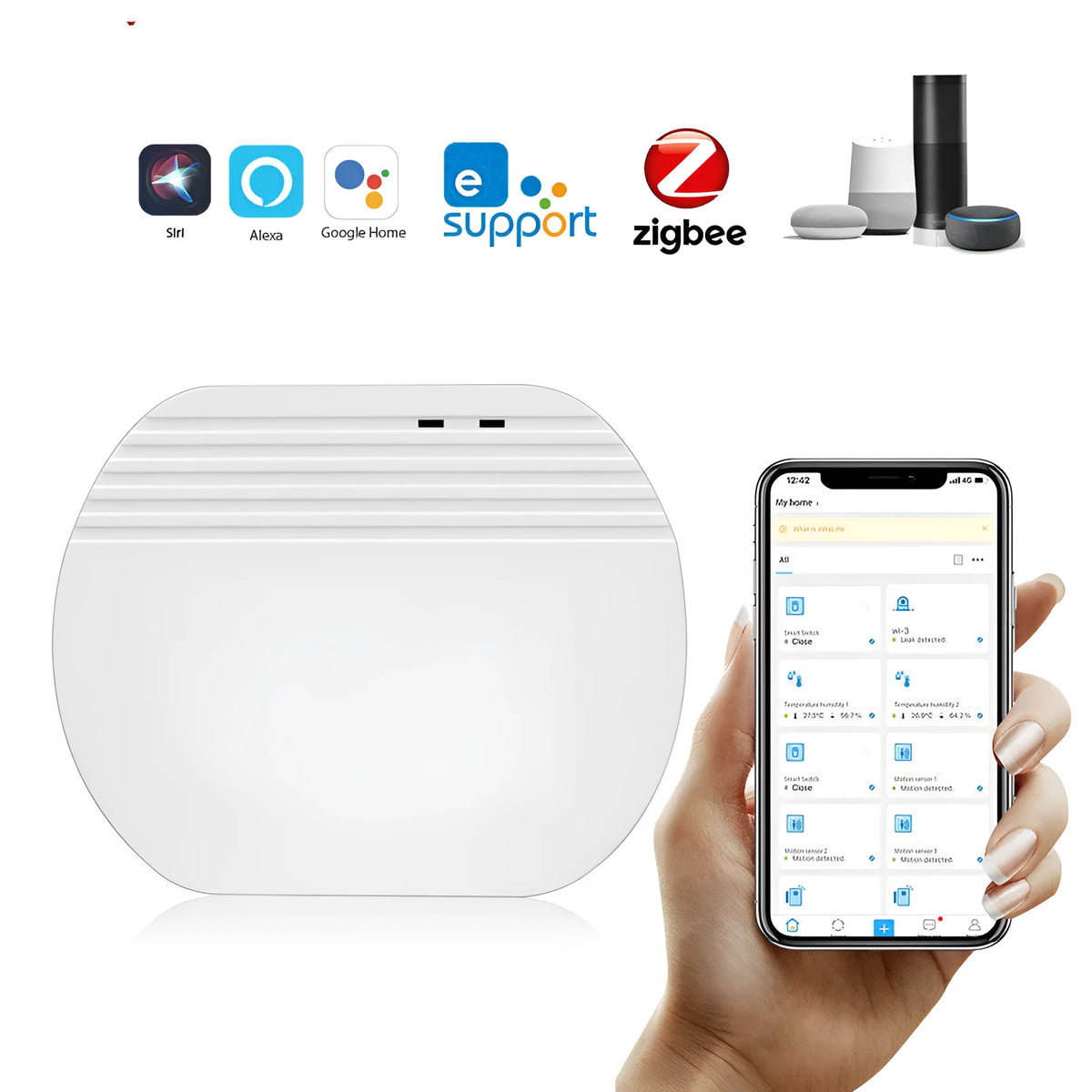 White mini ZigBee WiFi gateway for SONOFF and EWelink smart home devices with Micro USB power