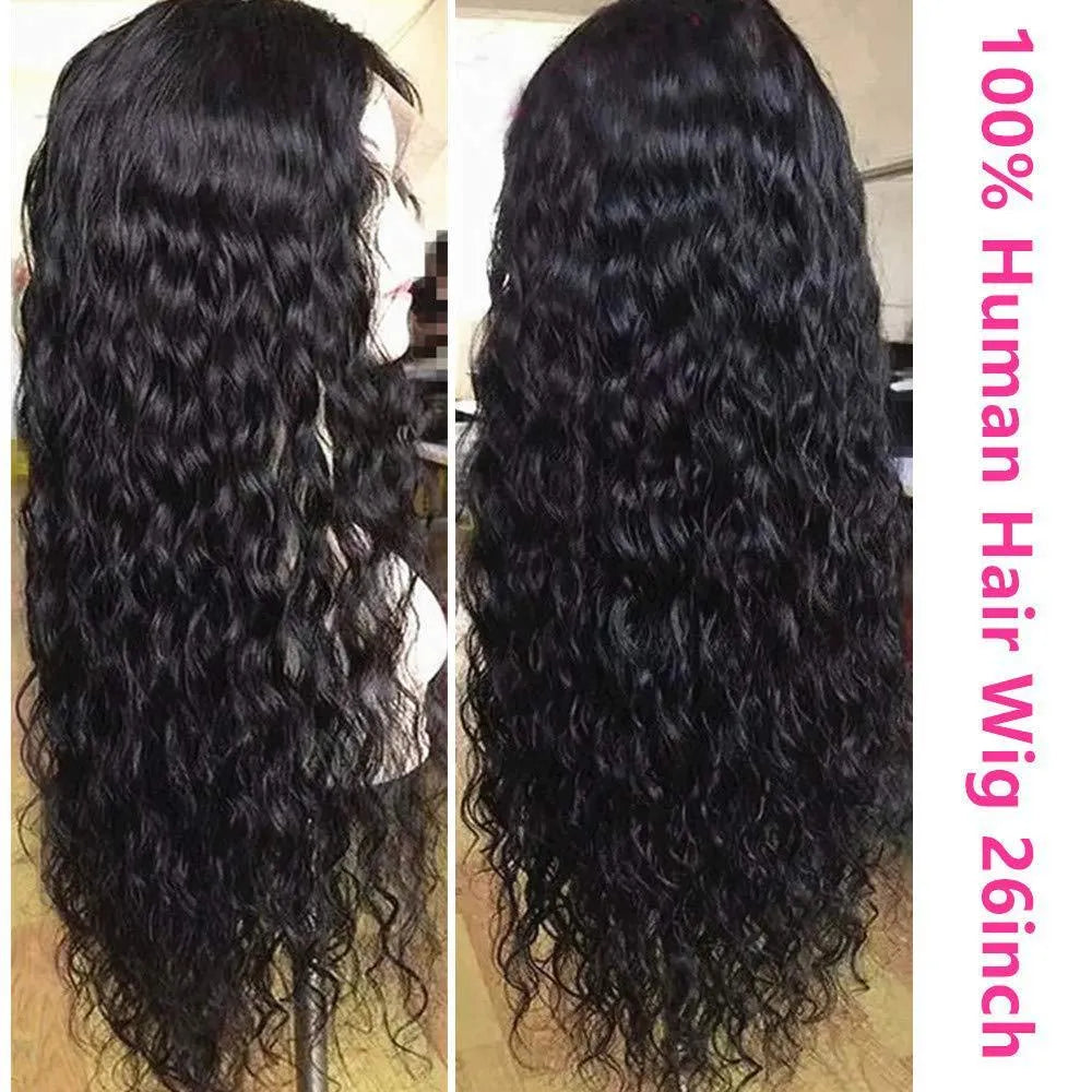 13x4 front lace water wave wig in natural colour, 10-30 inches, soft and smooth, hot dyeable