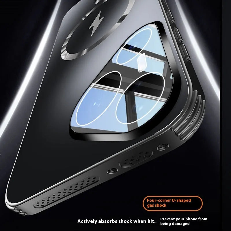 Simple solid colour magnetic belt lens protector phone case for Huawei Pura smartphones with frosted texture