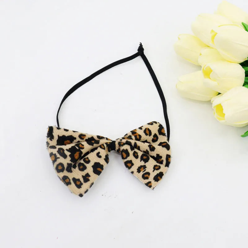 Leopard print half face plastic mask and matching headband set for Halloween costume
