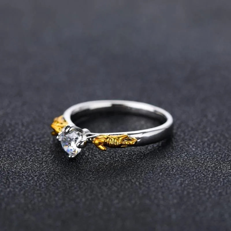 Black gold crown ring on copper base for cosplay and costume use