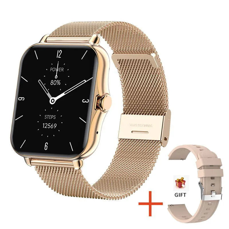 Smart watch with Bluetooth call feature, silicone strap in black, touch screen display