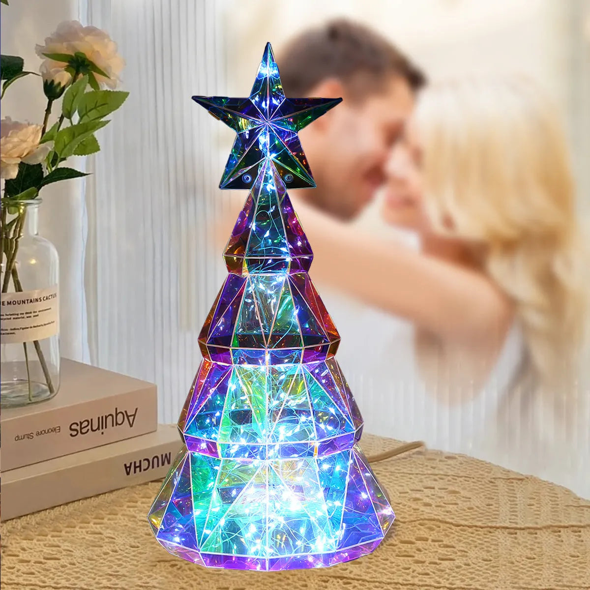 Colourful cartoon LED Christmas tree decorative light with battery-powered operation
