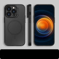 Frosted TPU+PC phone case with invisible bracket and magnetic suction for iPhone 13 14 series, in black colour