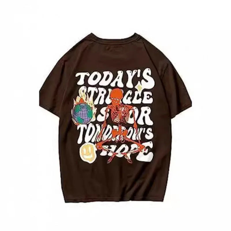Men's printed street style short-sleeved t-shirt with digital pattern on polyester fabric