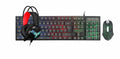 Thunder Wolf T800 wired gaming keyboard and mouse set with headset and mouse pad on desk