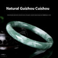 Green Guizhou Cui jade bracelet, Chinese style polished bangle, ring mouth 55-62mm