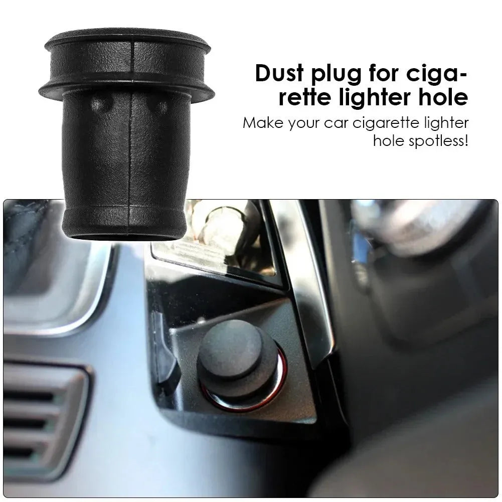 Black PVC car cigarette lighter dust plug protective cover measuring 33cm long with 2cm diameter
