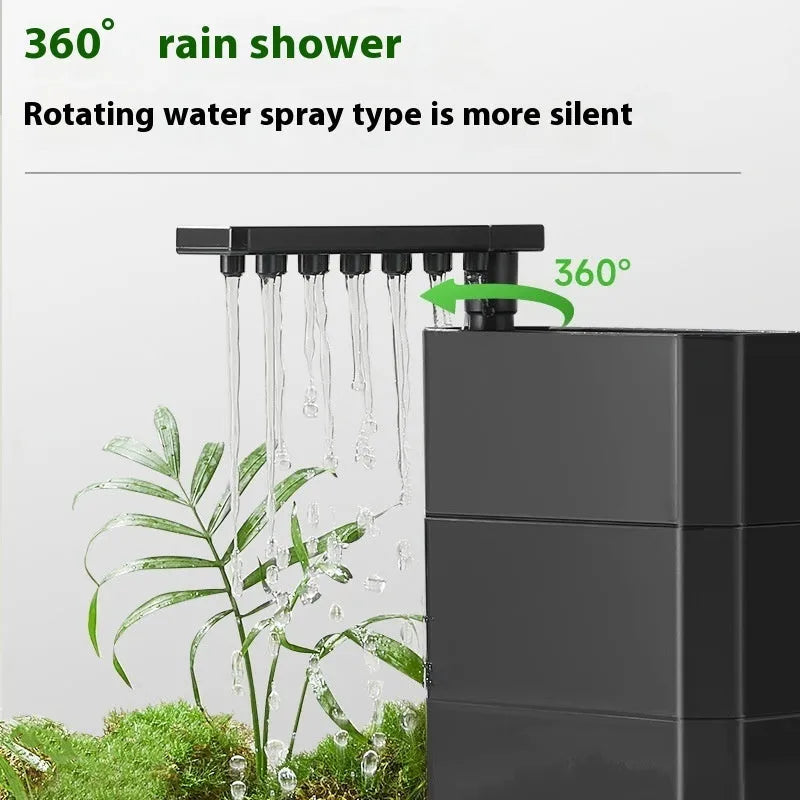 Black plastic low water level three-in-one turtle filter, 8W 850L, US standard 110V