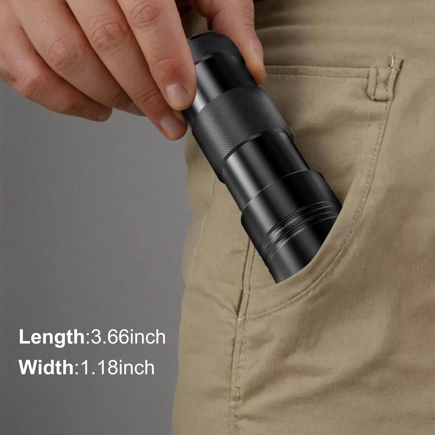 Black aluminium alloy UV flashlight torch for detecting pet urine stains and bed bugs