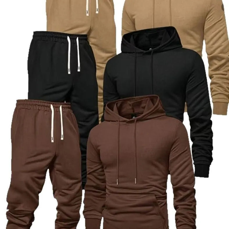 Light board all-matching hooded sweatshirt and sweatpants set in dark blue, leisure sports suit