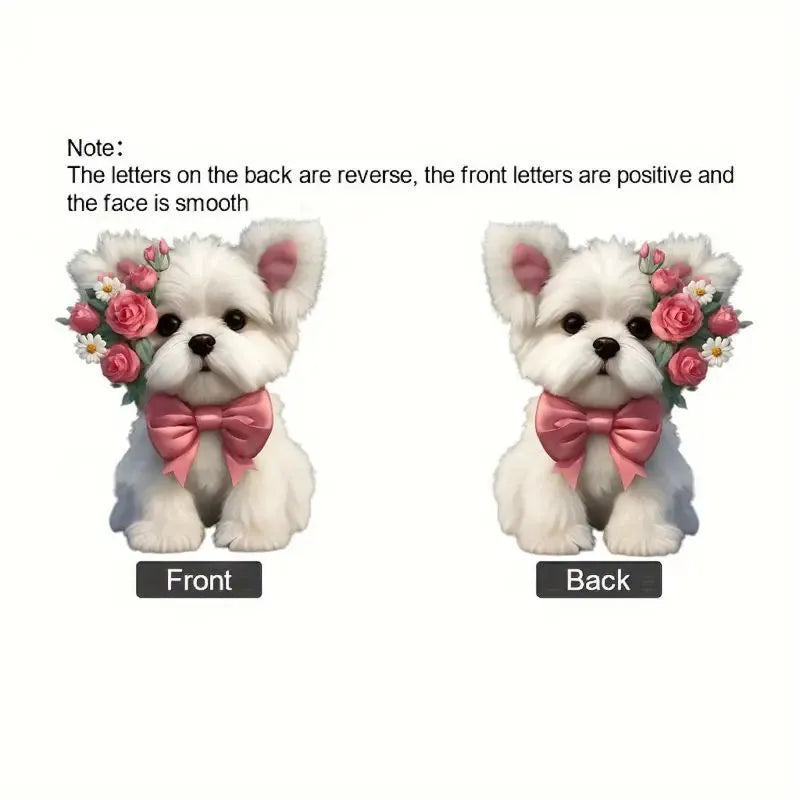 Clear acrylic car hanging pendant with cartoon character design for interior decoration