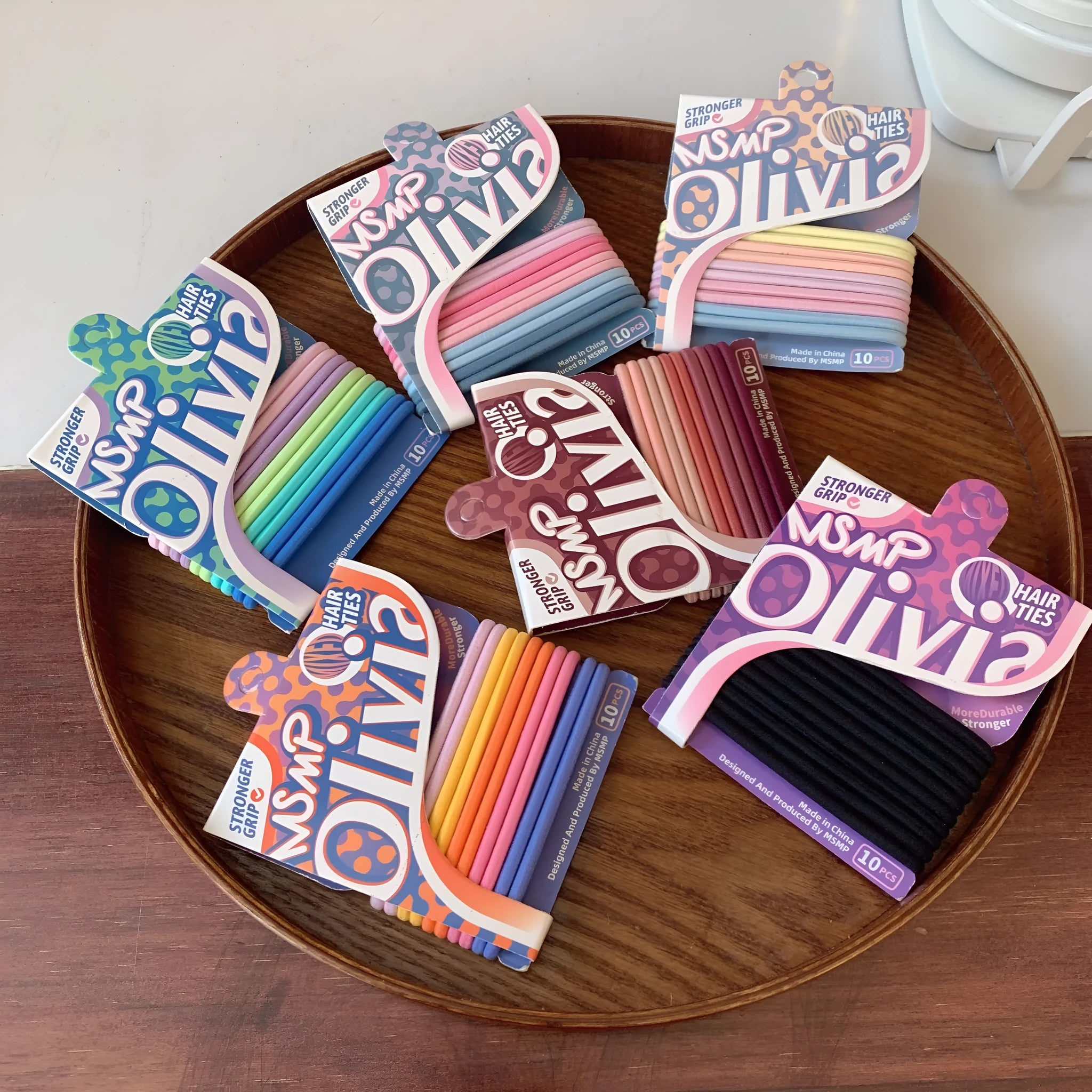 Candy colour braided rubber hair bands for painless ponytails and hair styling