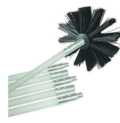 Flexible 600mm long dryer vent and chimney cleaning brush with nylon bristles on a bendable rod