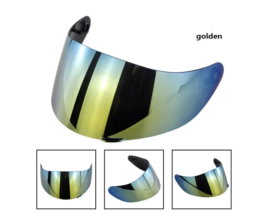 Polycarbonate motorcycle helmet lens in iridescent colour, one size, with K5 K3SV lens base compatibility
