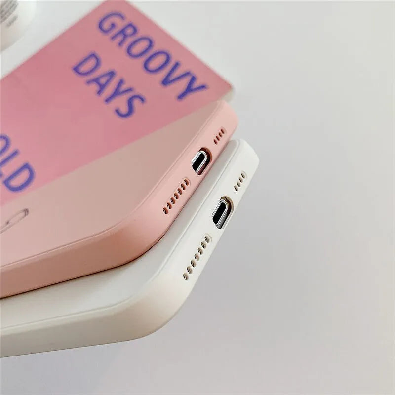 TPU silicone phone case for Apple iPhone in solid colour options including black, green, grey, light green, pink, purple, red, and white