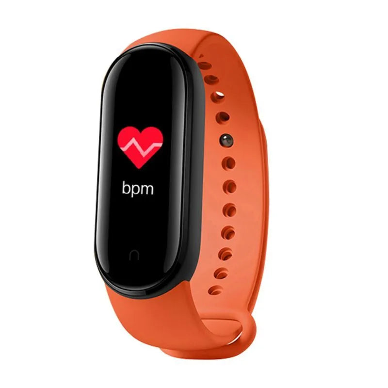 Smart magnetic waterproof fitness tracker with 0.96 inch colour touch screen in black with silicone wristband