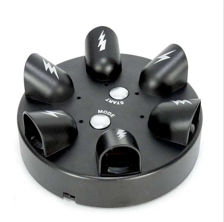 6 slots polygraph lie detector game in ABS plastic, 15.5cm x 15cm, with suction cups and LED lights