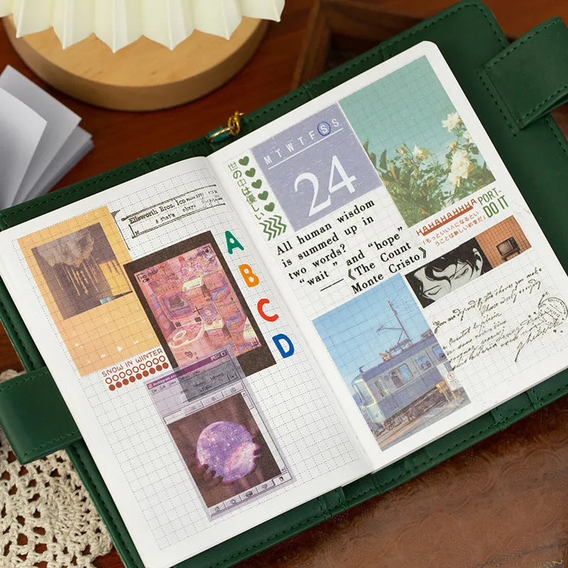 Ins Art decorative sticker set of 50 pieces with retro printed designs in assorted colours