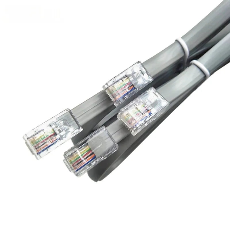 Silver grey CAT6 network cable with RJ45 connectors, 2 metres long.