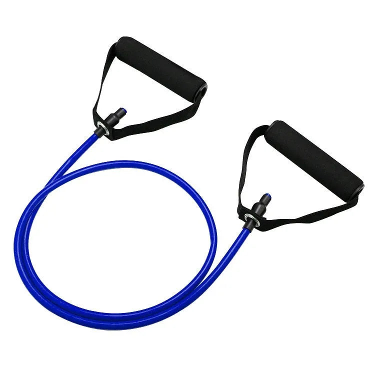Adjustable chest expander with TPE tension rope in five colour options representing different resistance levels