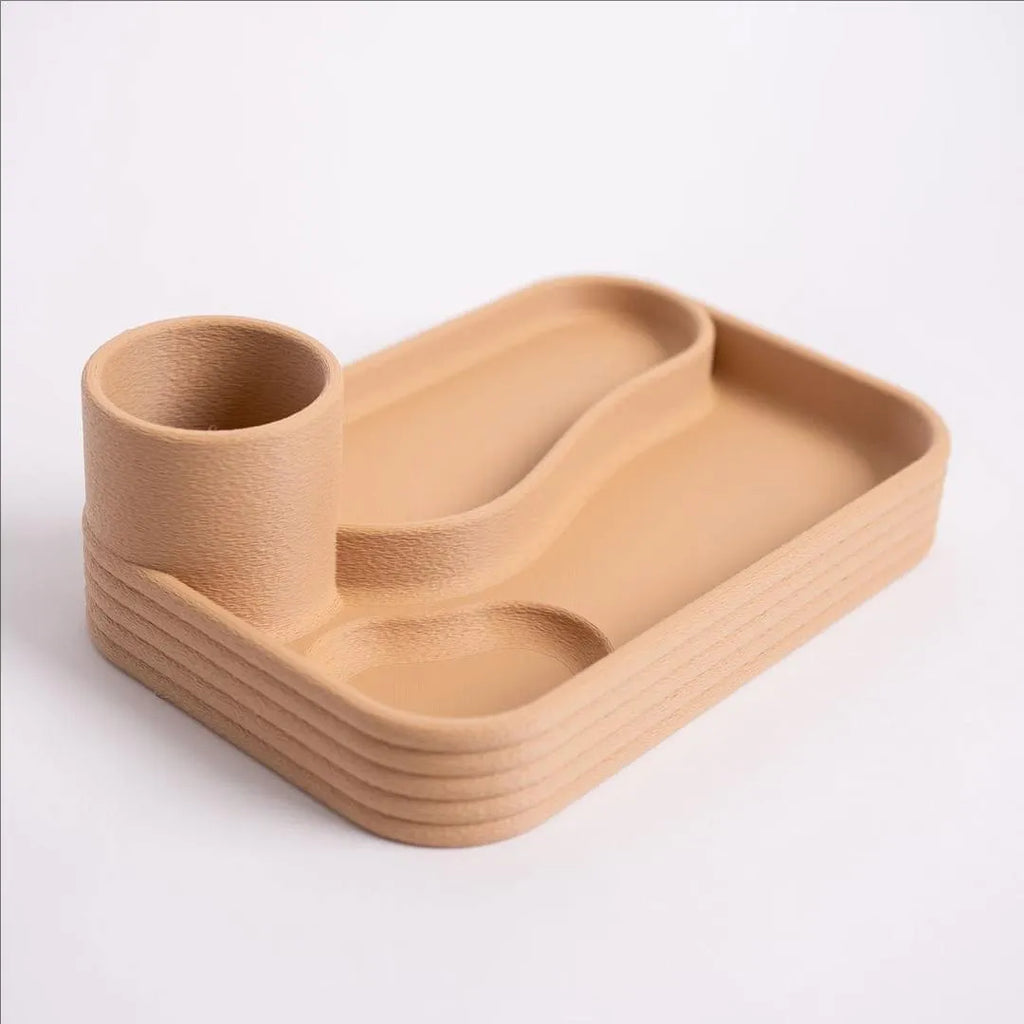 Plastic desktop storage box in modern simplicity style, 24x16x8cm, for remotes, cosmetics and cables