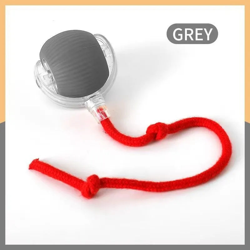 Self-hi funny cat rolling ball toy in silicone with grey green red colour options