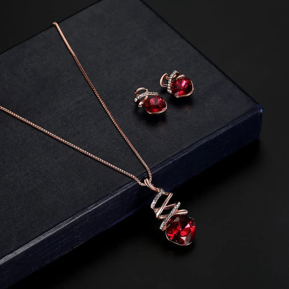 Alloy jewellery set with adjustable necklace and matching earrings in colour 61172321