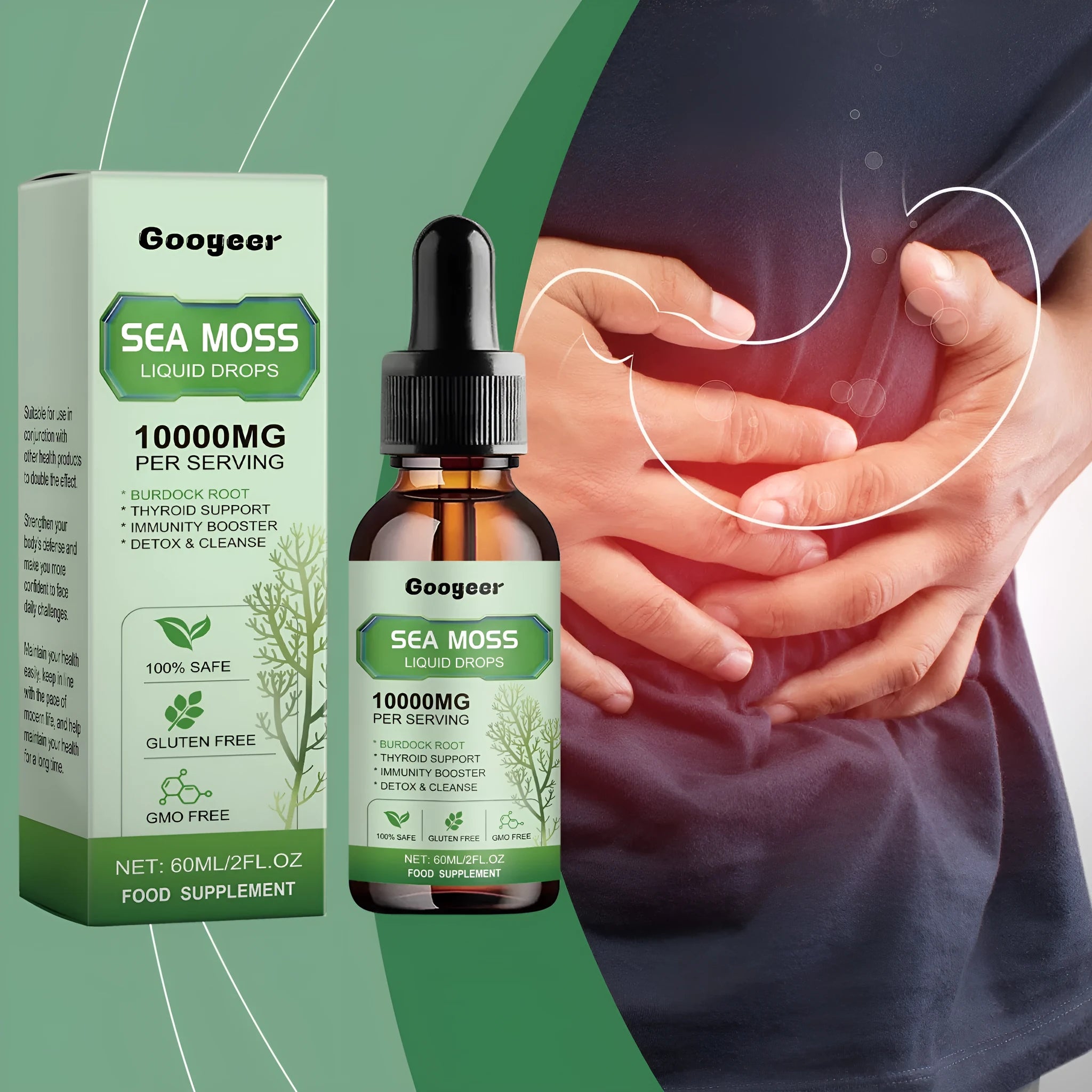 Googeer Sea Moss Liquid Drops 60ml body treatment bottle