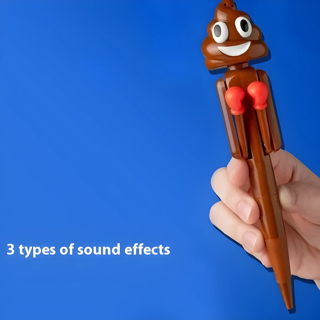 Dark coffee colour poop boxing creative tricky ballpoint pen made of plastic for teenagers aged 7-14