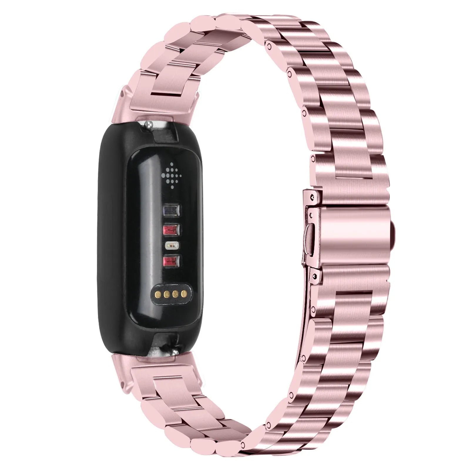 Stainless steel three-bead watch strap for Apple Watch Inspire 3 in multiple colour options