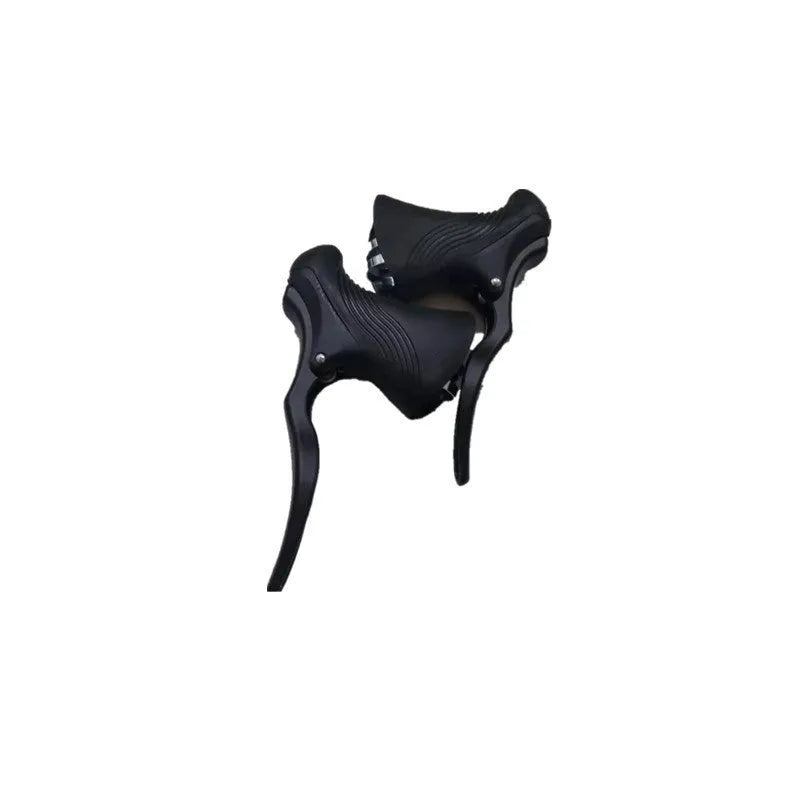 Pair of aluminium alloy road bicycle brake handles in black and black silver colour options