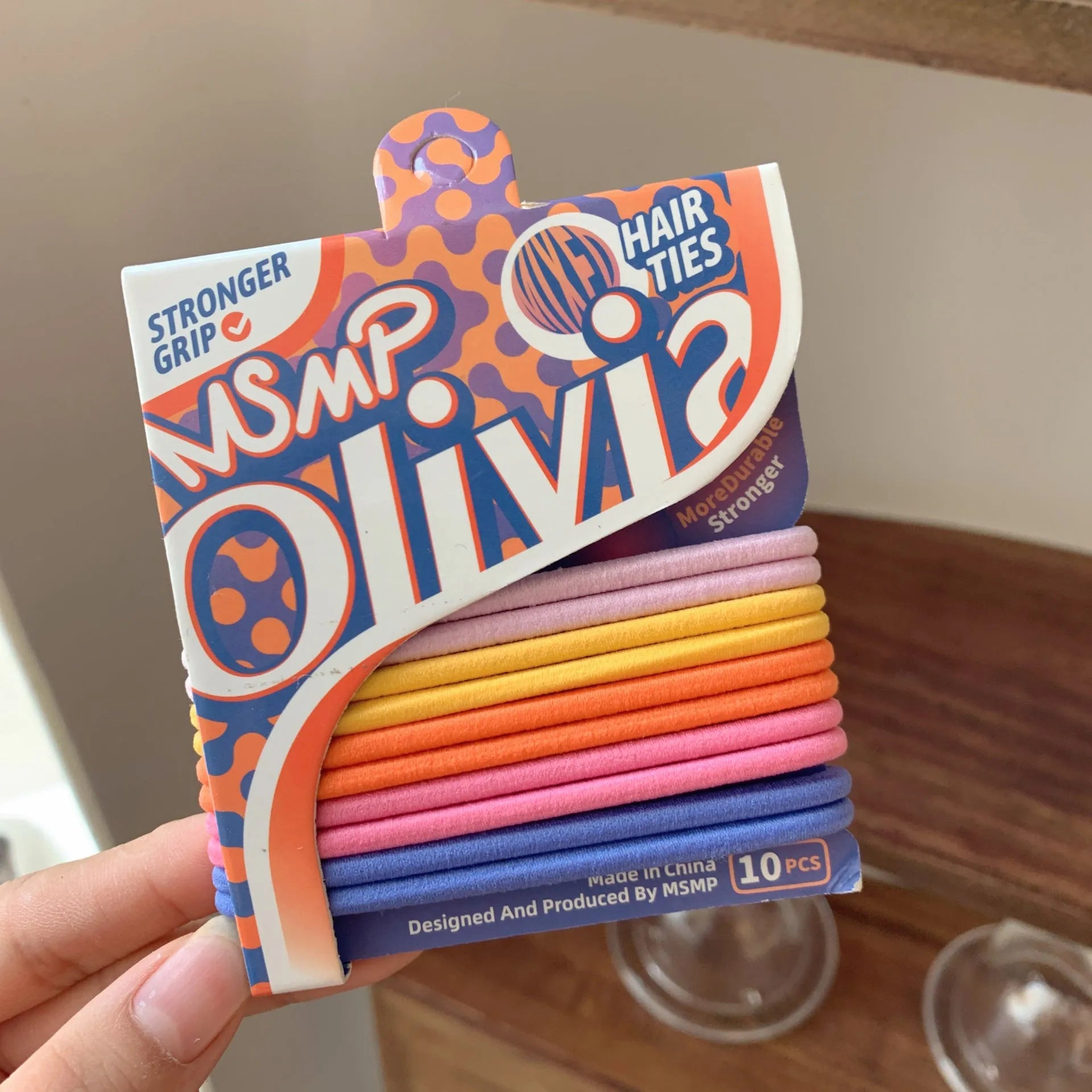 Candy colour braided rubber hair bands for painless ponytails and hair styling