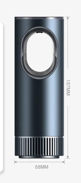 Black car air purifier with formaldehyde removal function and USB power cable