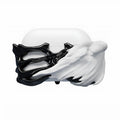 Black and silver skeleton wings silicone hard case cover for AirPods Pro charging case