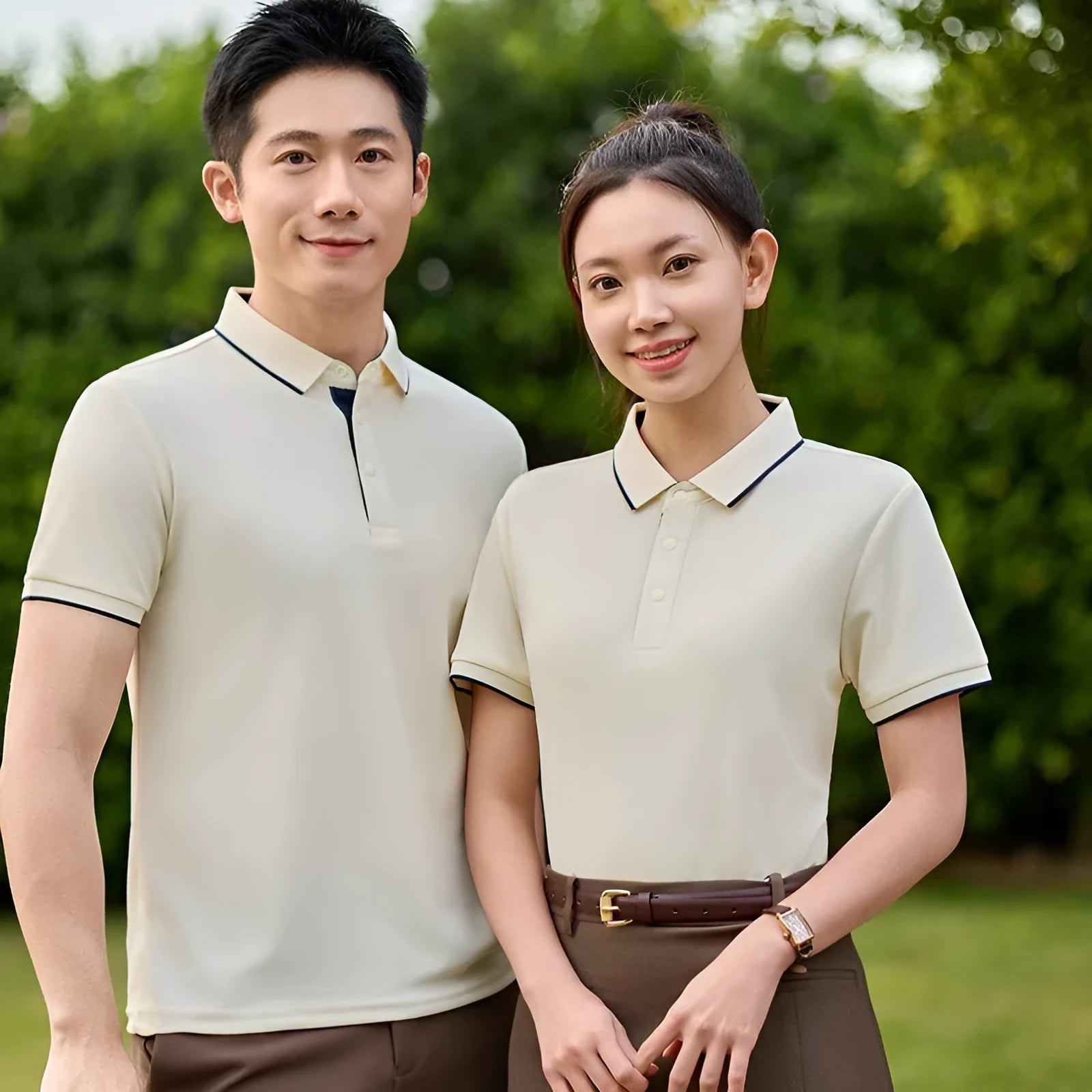 Solid colour viscose short sleeve overalls with lapel collar in pullover style on hanger