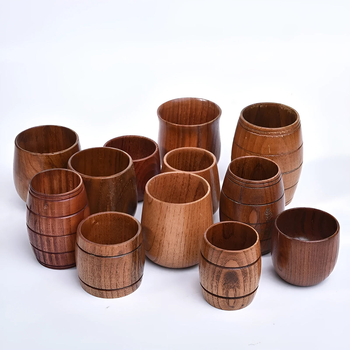 Clear wood vintage wine tumbler with round shape and 301-400ml capacity