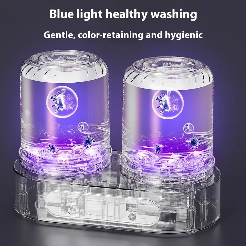 White double bucket USB mini washing machine for underwear and delicate laundry