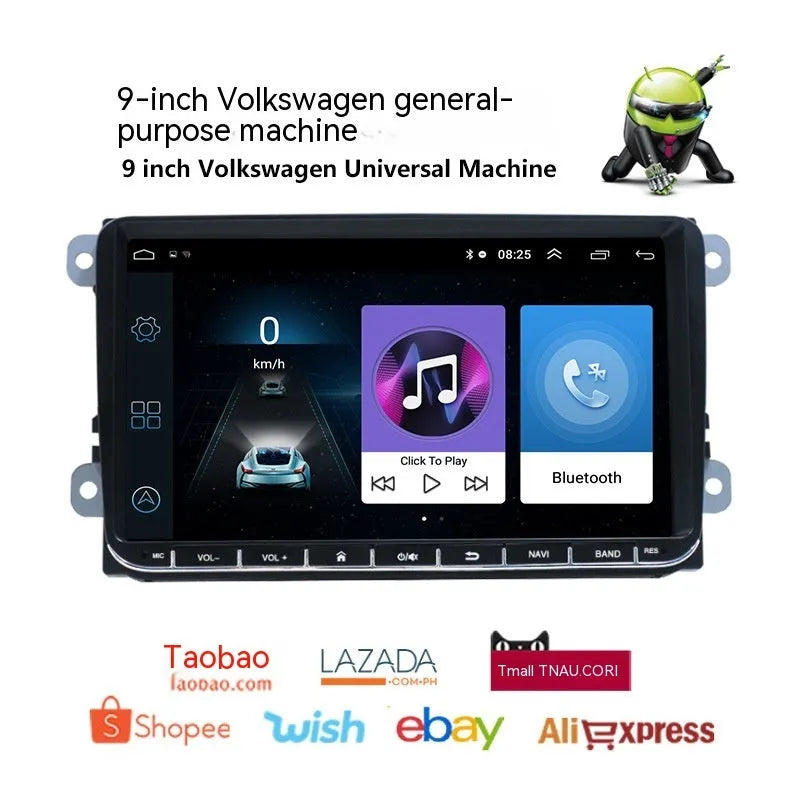 9-inch Android car stereo with touchscreen for Ford vehicles, showing wireless CarPlay interface
