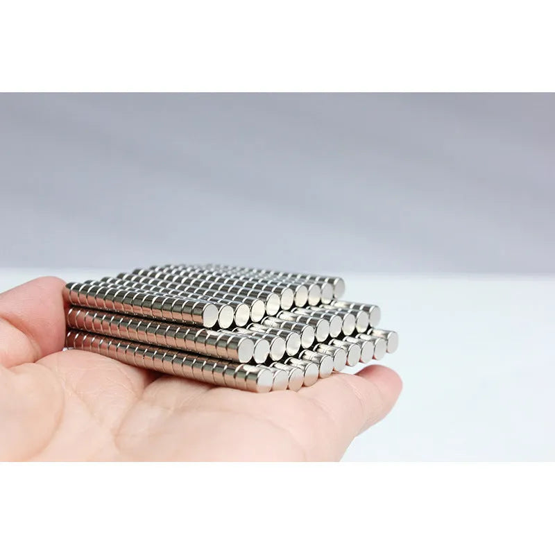 Round NdFeB disc magnet, flat thin slice, 10mm diameter options and 1mm to 5mm thickness
