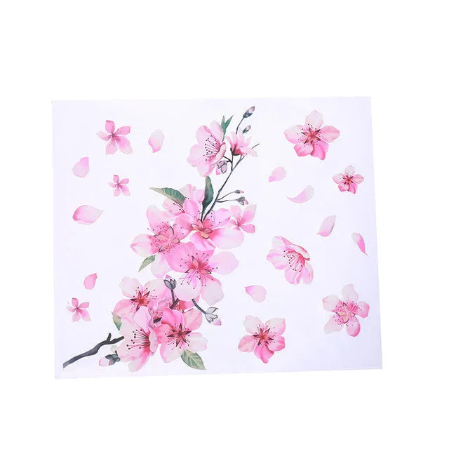 Cherry blossom floral pattern car sticker on vehicle window in two size options