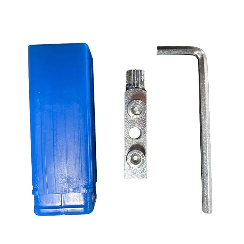 Four piece carbon steel broken wire extractor set for faucet and angle valve repair shows electroplated tips arranged in a row