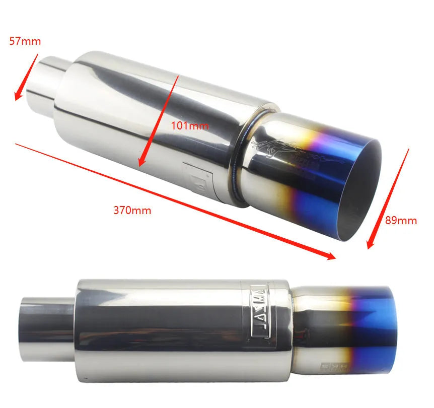 Stainless steel car exhaust pipe modification straight row sound wave 500mm silver finish