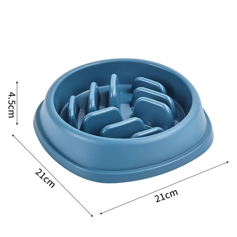 Slow feeder bowl for dogs and cats in yarn ball style, PP material, large capacity, blue colour