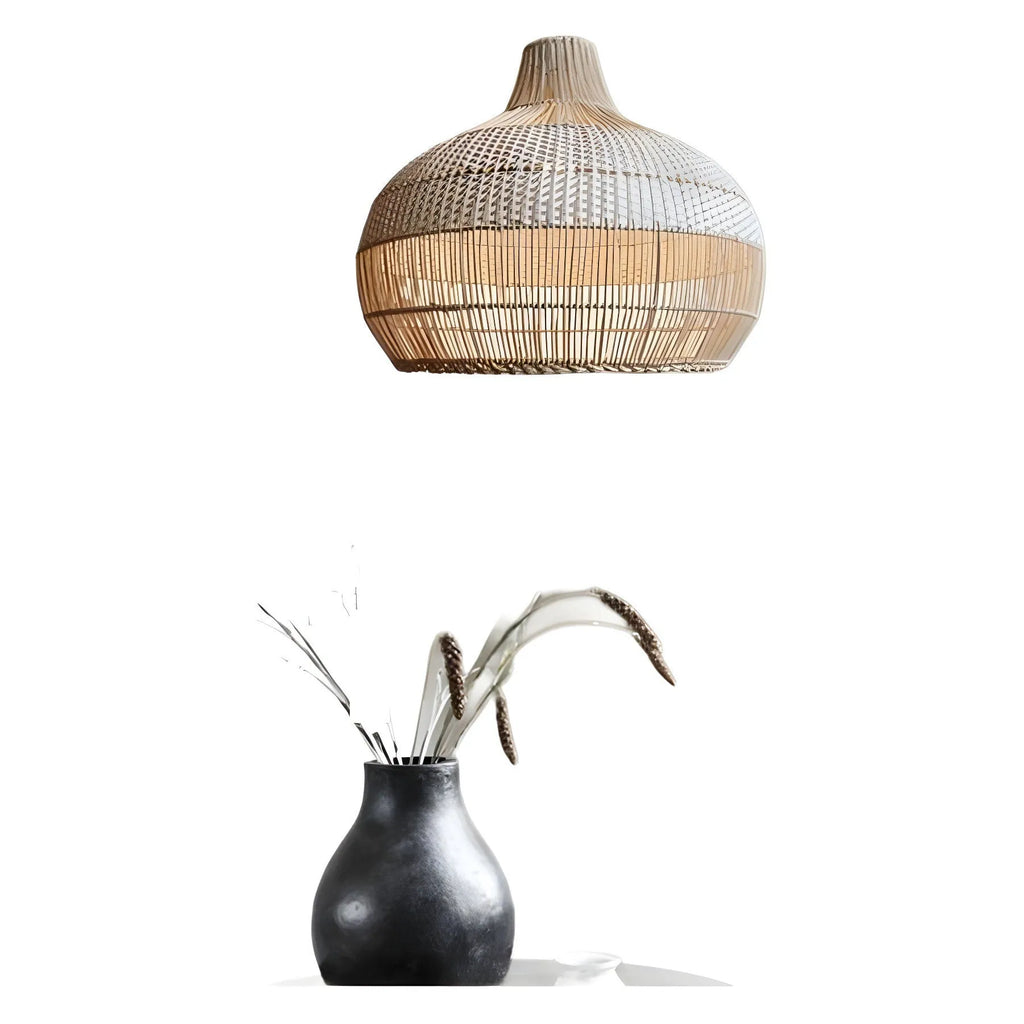 Rattan living room chandelier with Southeast Asian pastoral style, 60cm diameter