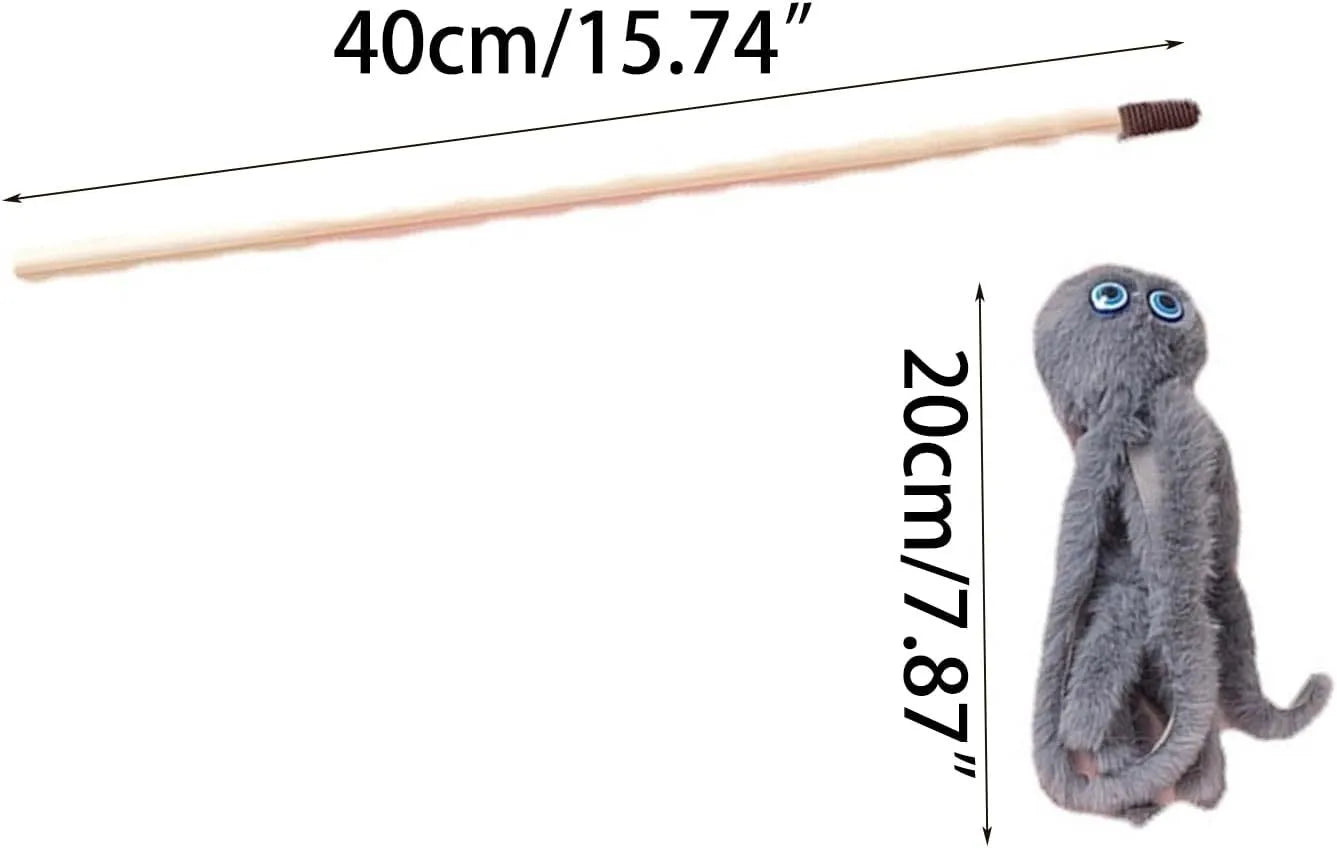 Indoor octopus cat toy with long stick for kittens and adult cats in four colour options